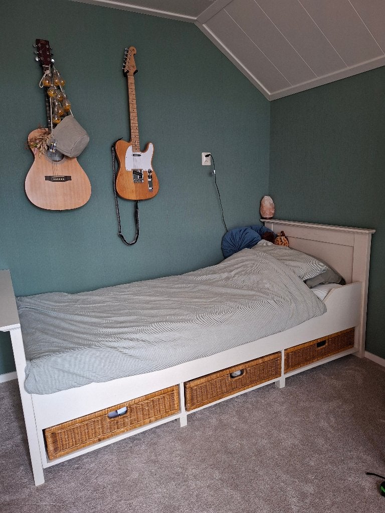 Bed, 1 persoons, hout, Ophalen, Gebruikt, 90 cm, Eenpersoons