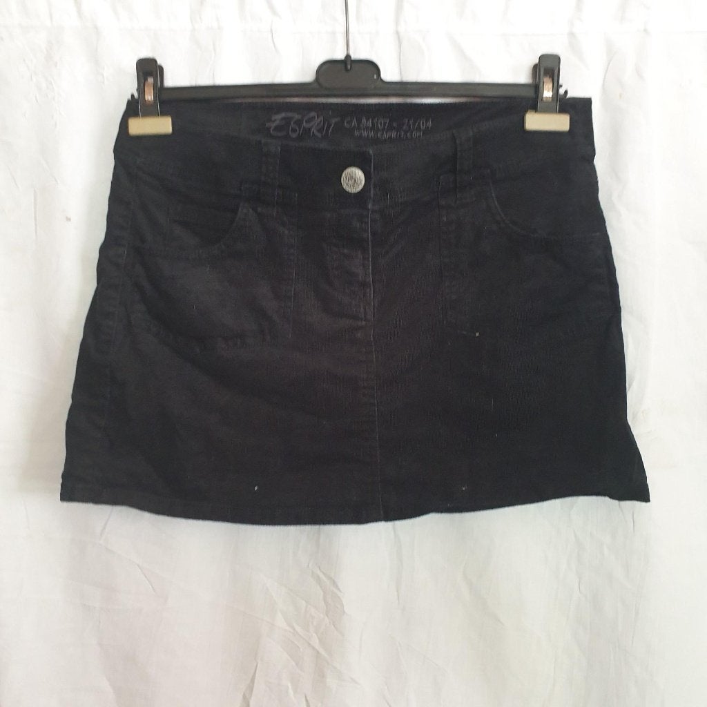 Stoere zwarte ribcord mini-rok. Mt 38. Merk Esprit, Kleding | Dames, Maat 38/40 (M), ., Zwart, Ophalen of Verzenden