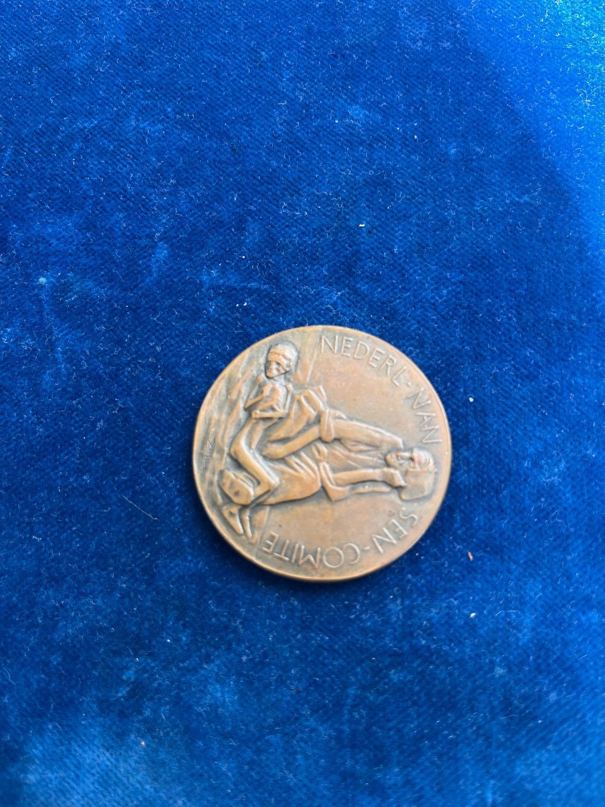 Bronzen Penning - Nederland aan het werk, Ophalen of Verzenden, Brons, Nederland