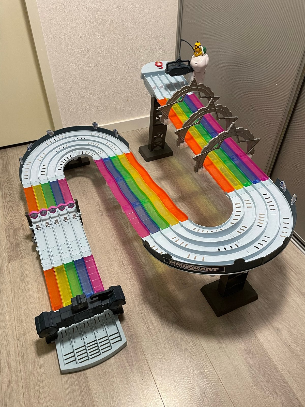 Hot Wheels Mario Kart Regenboogbaan - Zo goed als nieuw, Racebaan, Ophalen of Verzenden, Zo goed als nieuw, Hot Wheels