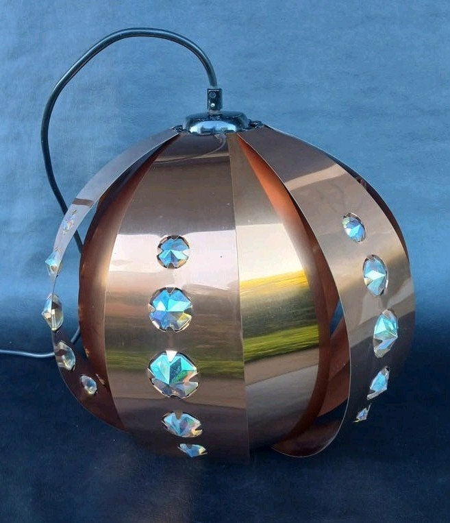 Space Age, jaren 60 hanglamp  Deens design., Gebruikt, Glas, Space age, E27 (groot)