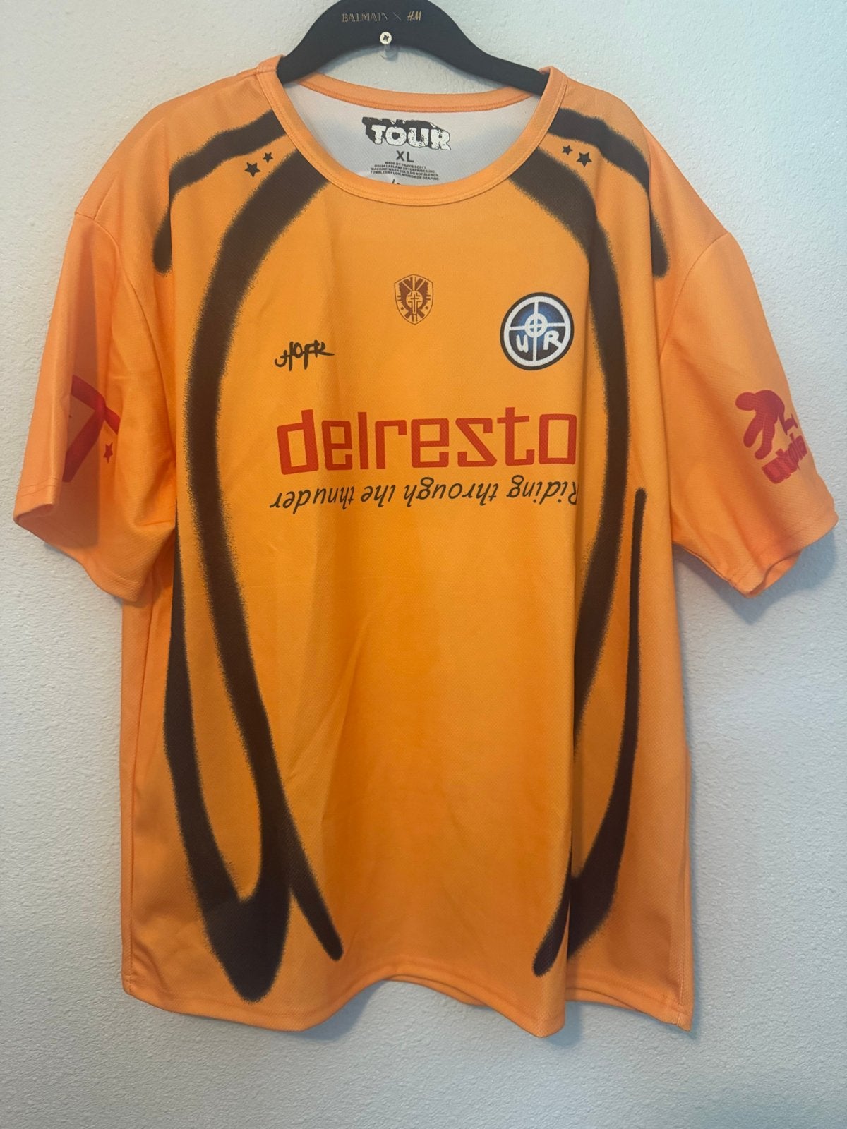 Travis Scott Utopia Tour Voetbalshirt XL, Verzenden, Zo goed als nieuw, Oranje