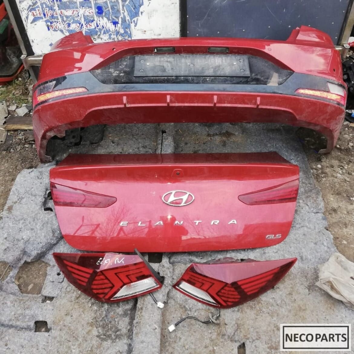 HYUNDAI ELANTRA 2019 ACHTERKLEP ACHTERBUMPER ACHTERLICHT ORG, Gebruikt, -, Ophalen of Verzenden, Achter