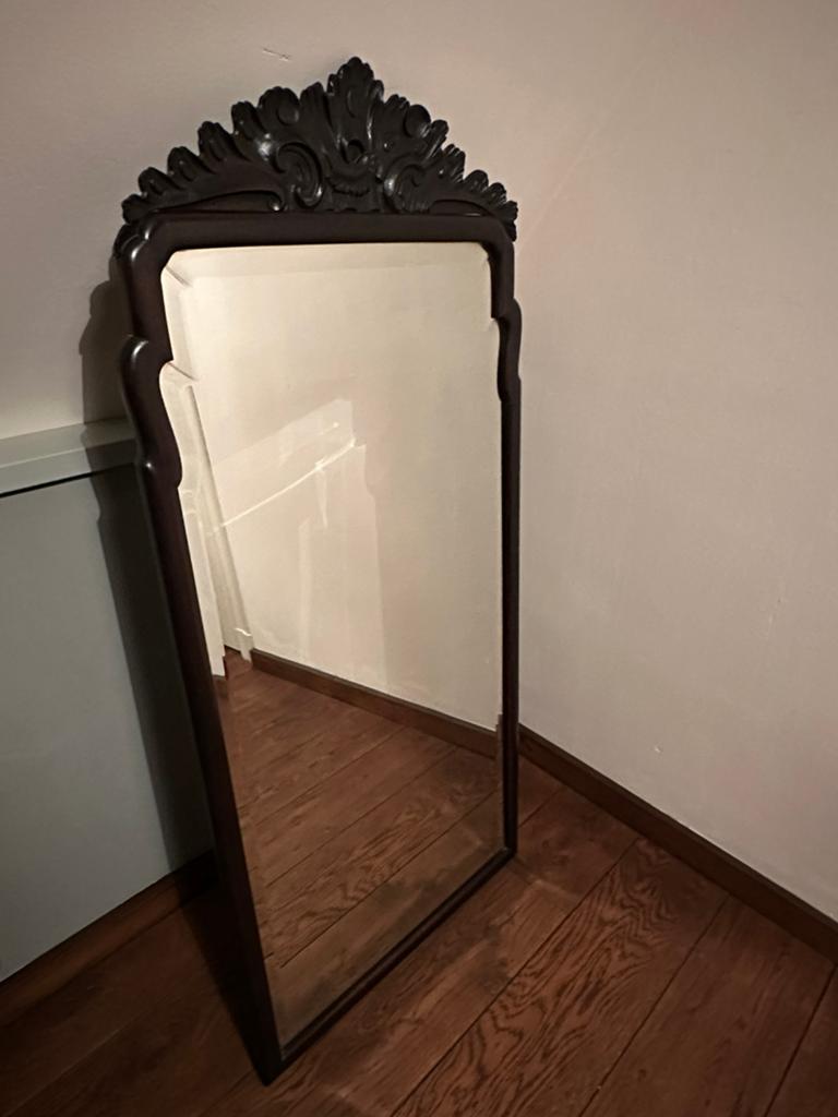 Antieke houten spiegel, Antiek en Kunst, Antiek | Spiegels, Ophalen, Rechthoekig, 50 tot 100 cm, 100 tot 150 cm