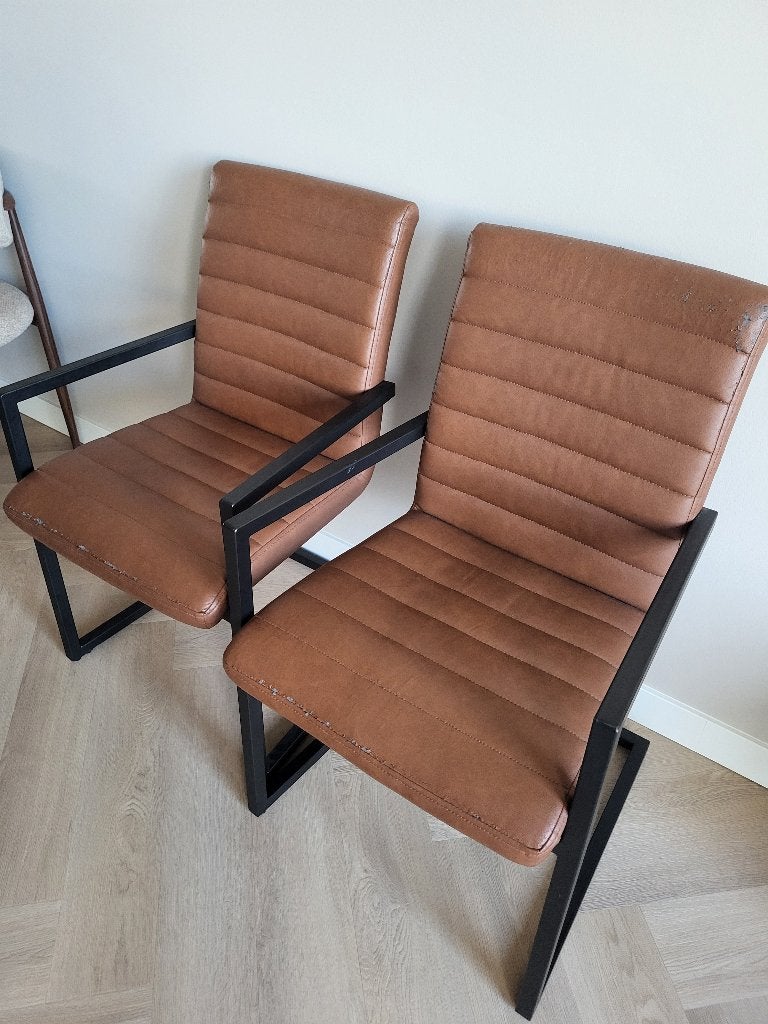Eetkamer stoelen, Huis en Inrichting, Ophalen, Gebruikt, Zwart, Vier
