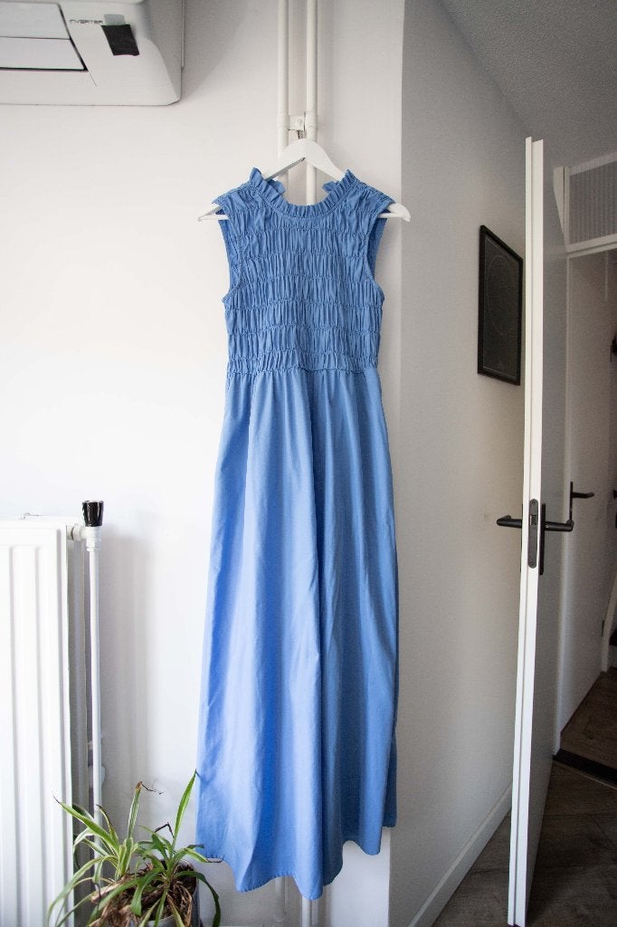 Blauwe midi-maxi jurk Vero Moda maat L, Blauw, Vero Moda, Maat 42/44 (L), Ophalen of Verzenden