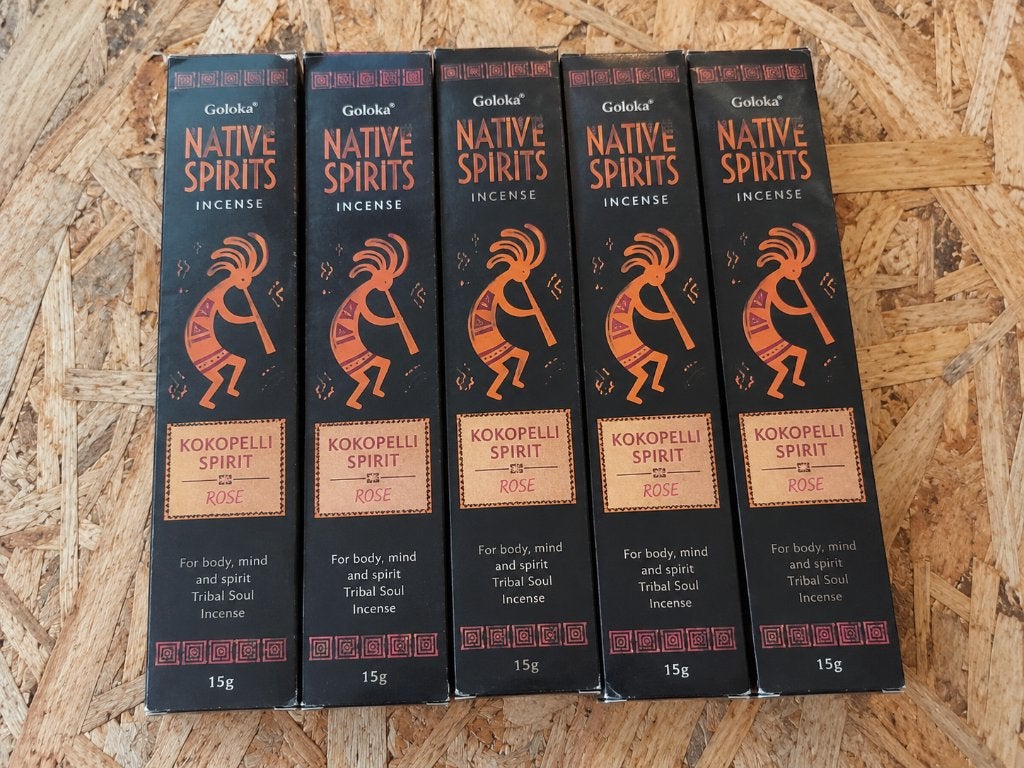 5x Goloka Native Spirits wierook Kokopelli Rose – nieuw, Zwart, Overige materialen, Nieuw, Ophalen of Verzenden