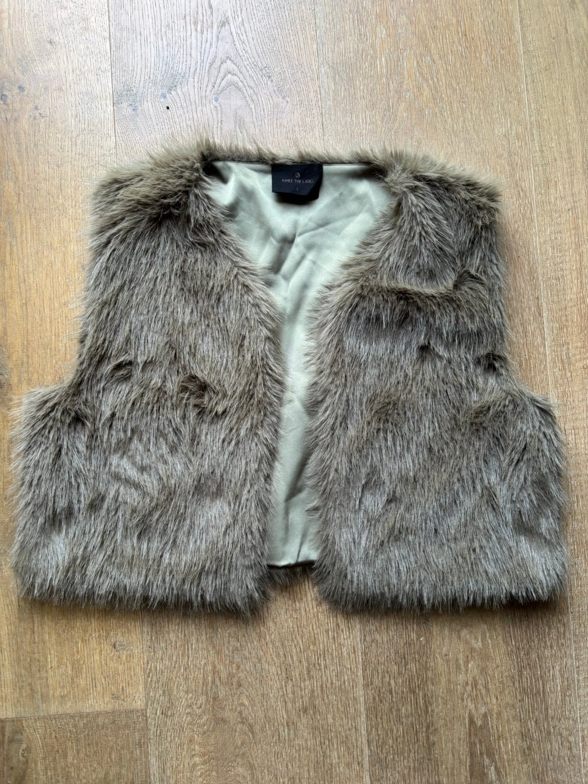 Aimee the Label faux fur teddy gilet bodywarmer L, Kleding | Dames, Bodywarmers, Verzenden, Zo goed als nieuw, Maat 42/44 (L)