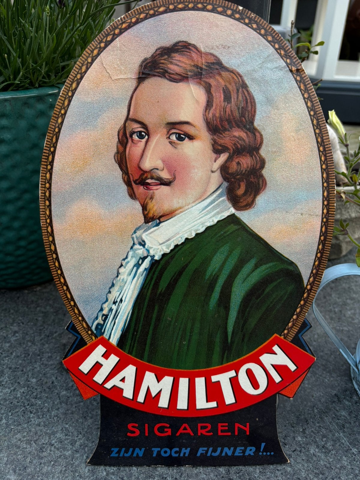 Hamilton sigaren reclamebord karton., Ophalen of Verzenden, Zo goed als nieuw, Reclamebord