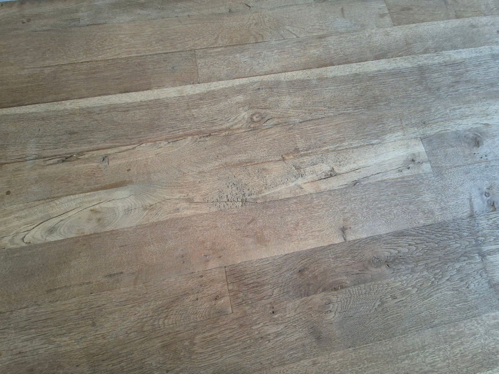 Robuuste eikenhouten eettafel 300x100cm, Ophalen, Gebruikt, 100 tot 150 cm, Eikenhout