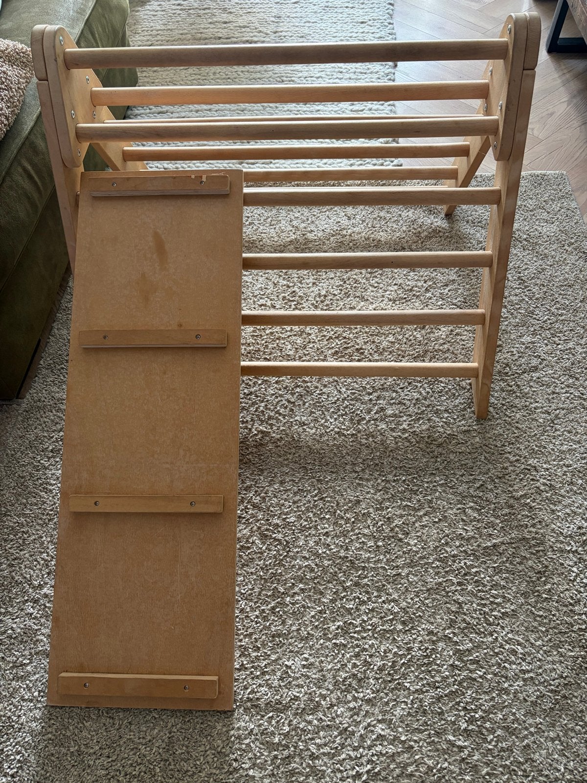 Houten klimrek met glijbaan/ loopplank voor kinderen, Ophalen of Verzenden, Zo goed als nieuw, Glijbaan