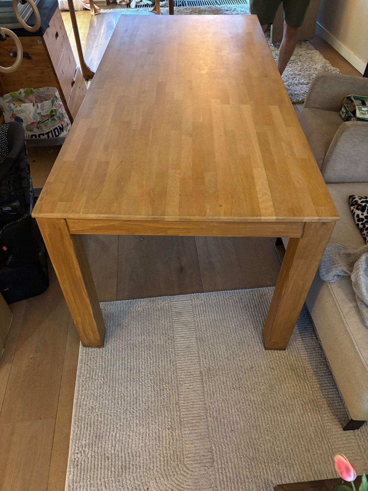 Tafel eiken, massief eikenhout eettafel, Huis en Inrichting, Tafels | Eettafels, Ophalen, Gebruikt, Eikenhout, 50 tot 100 cm