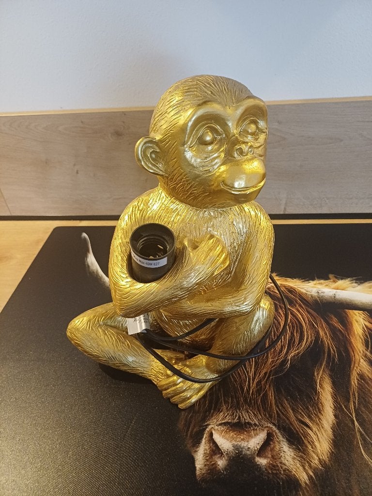 Leuke apen lamp!, Ophalen, Gebruikt, Goud, 32 cm
