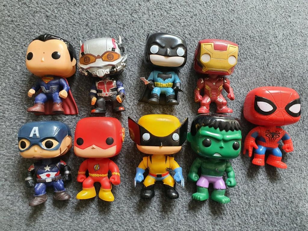 Superhelden Actiefiguren Verzameling - Funko Pop Stijl, Kinderen en Baby's, Speelgoed | Actiefiguren, Ophalen of Verzenden, Gebruikt