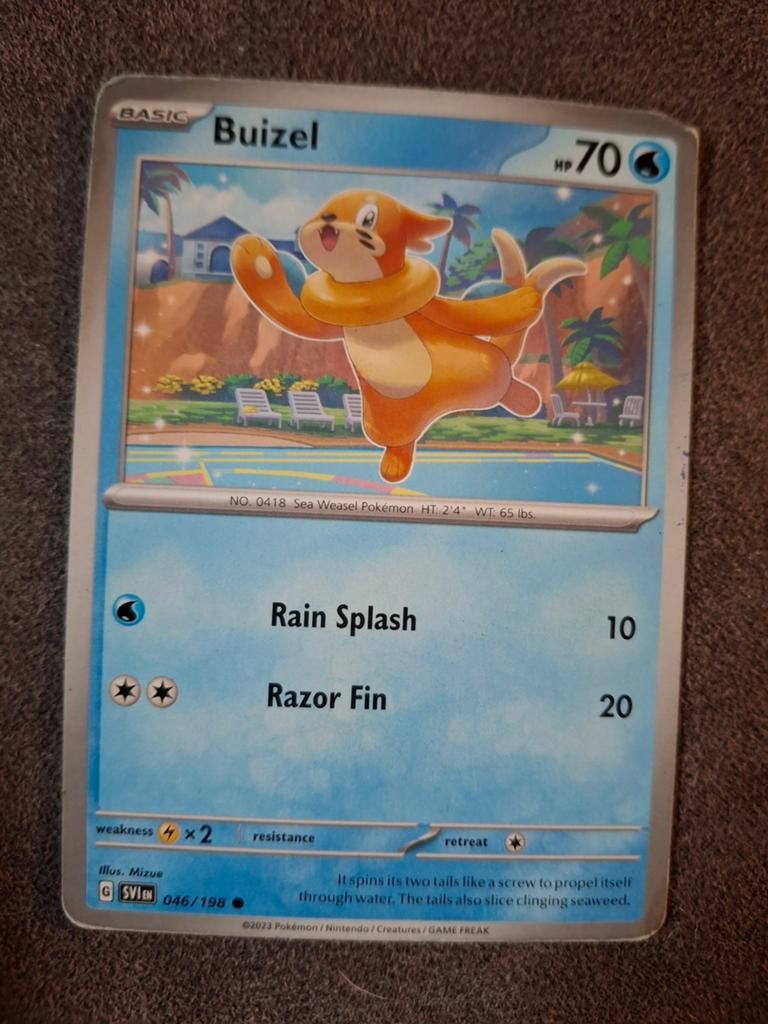 Pokémon Kaart Buizel 046/198 - Scarlet & Violet, Ophalen of Verzenden, Gebruikt, Losse kaart
