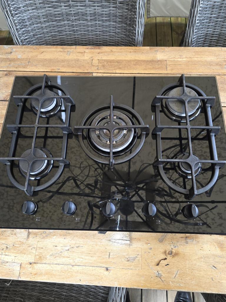 Etna gas op glas kookplaat 70 inbouw, Witgoed en Apparatuur, Kookplaten, Ophalen of Verzenden, Zo goed als nieuw, Inbouw, Gas