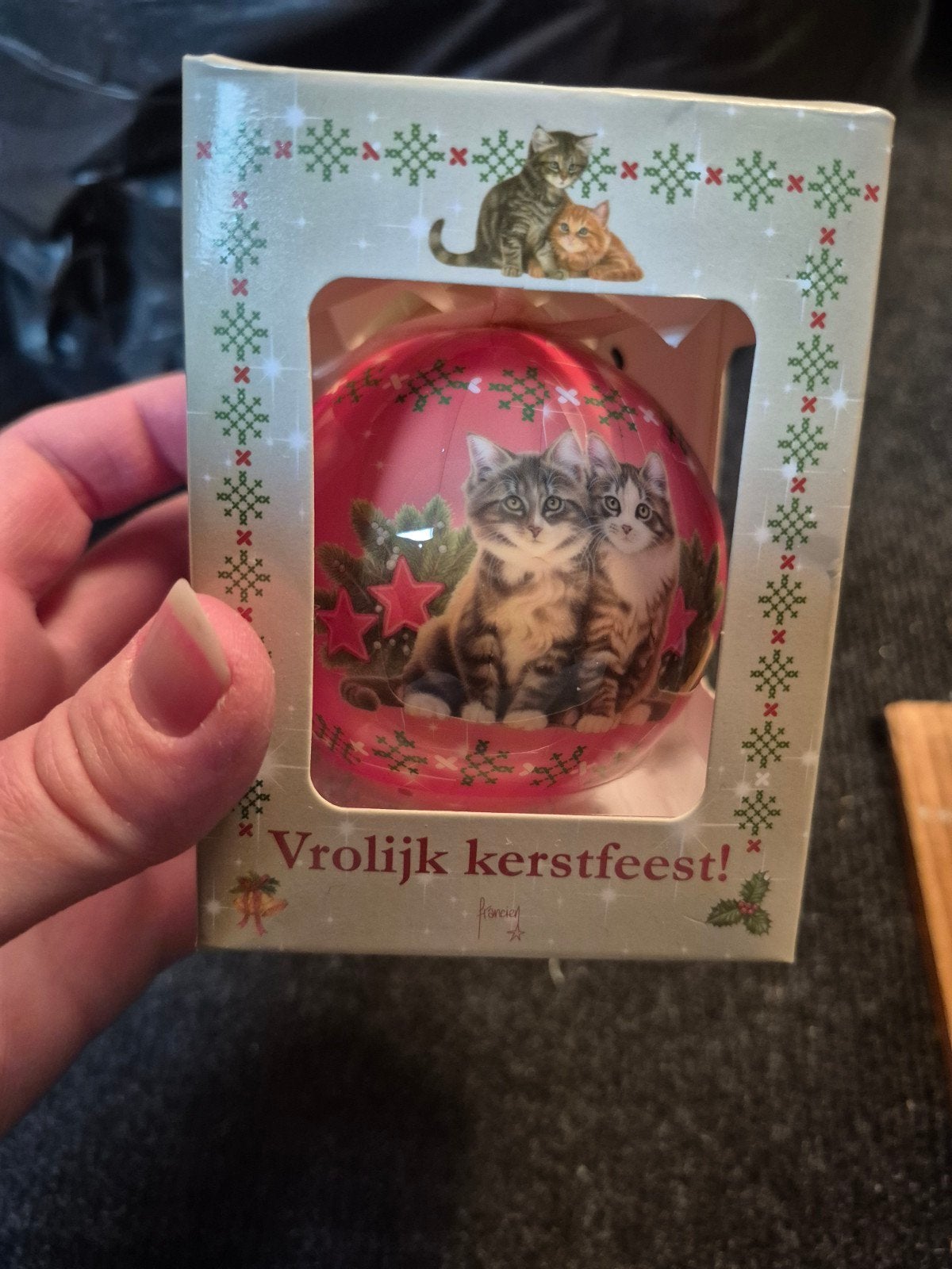 Nieuwe kerstbal francien katten / kittens, Ophalen of Verzenden, Nieuw