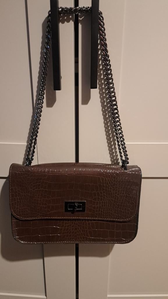 House of Luxury Bruine Croco Schoudertas, Ophalen of Verzenden, Nieuw, Bruin, Handtas