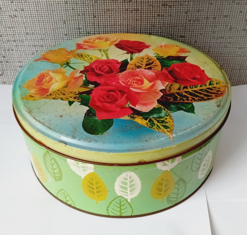groot vintage blik trommel jaren 60, Verzamelen, Blikken, Verzenden, Gebruikt, Overige