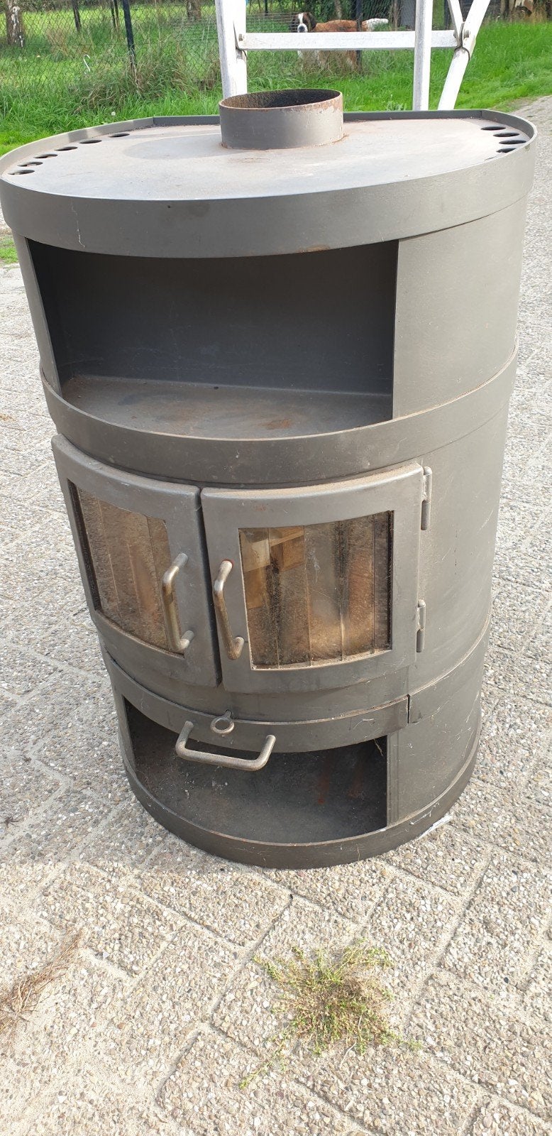 Allesbrander houtkachel, Huis en Inrichting, Ophalen, Gebruikt, Hout, Allesbrander