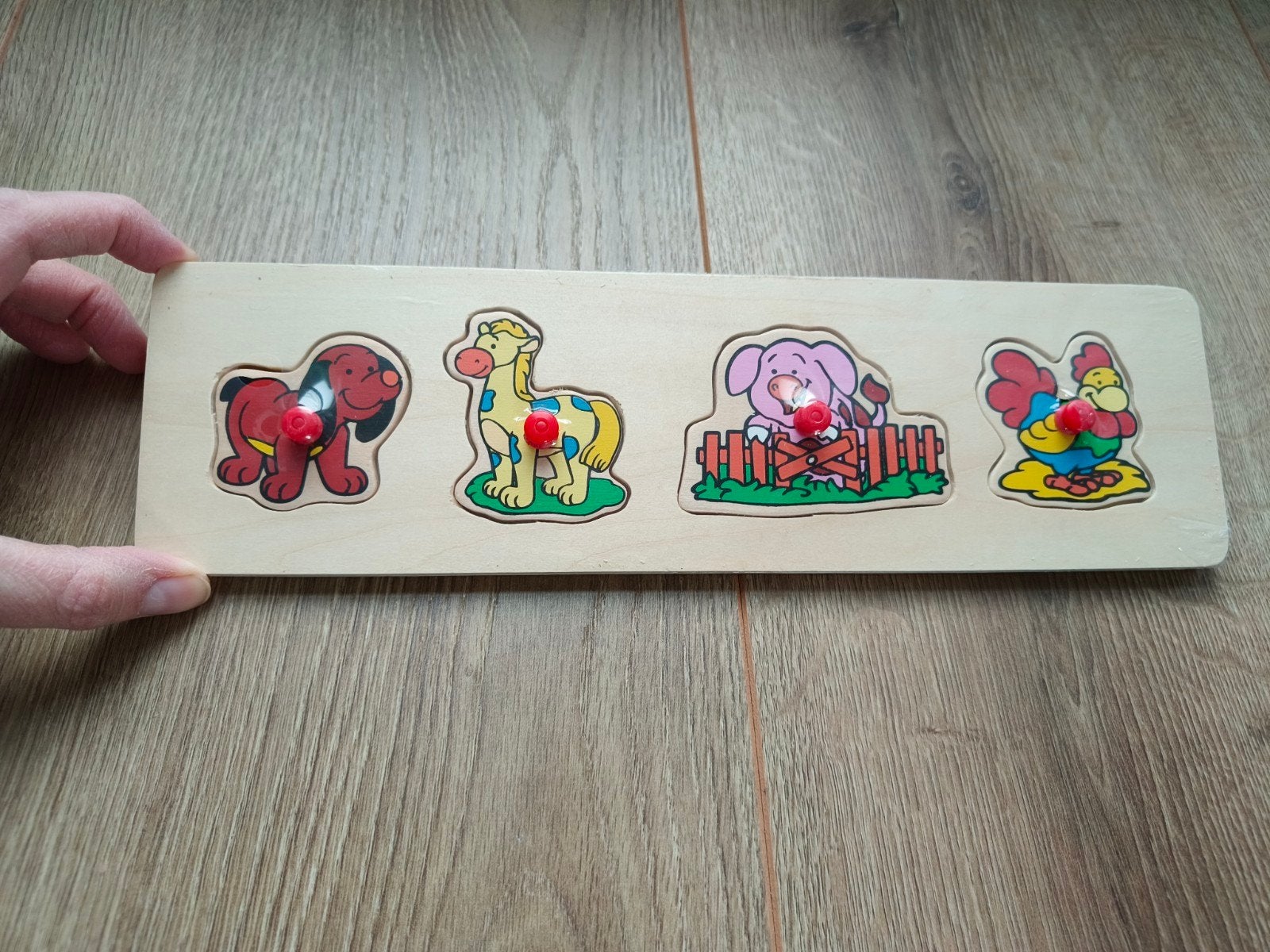 inlegpuzzel noppen nieuw dieren, Ophalen of Verzenden, Nieuw, 6 maanden tot 2 jaar, Van hout