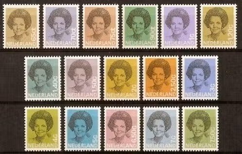 Nederland 1981-1990 - nvph 1237-1252 - Beatrix zwart, Postzegels en Munten, Ophalen of Verzenden, Na 1940, Postfris