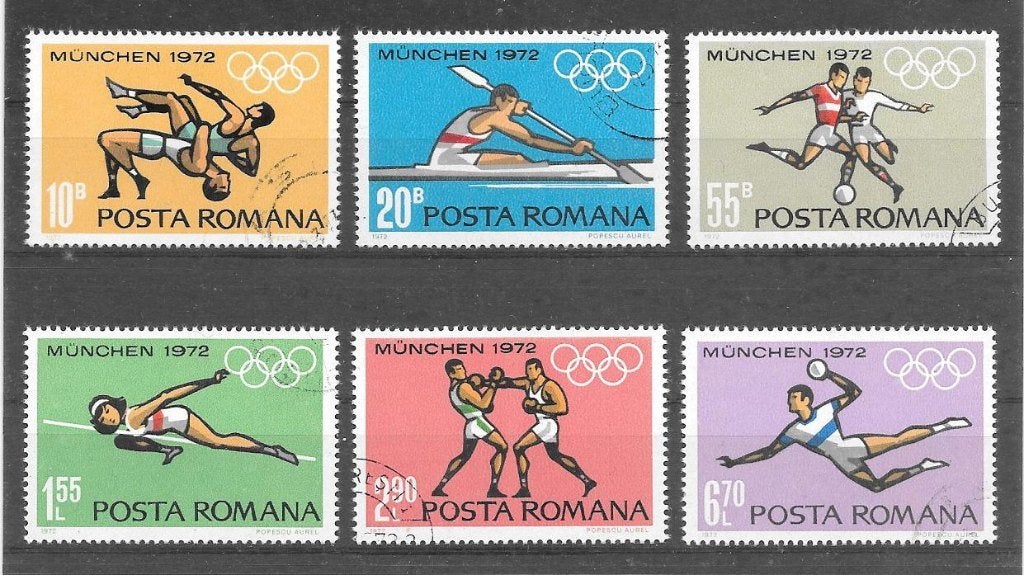 Roemenie 1972  Olympische Spelen, Verzenden, Overige landen, Gestempeld