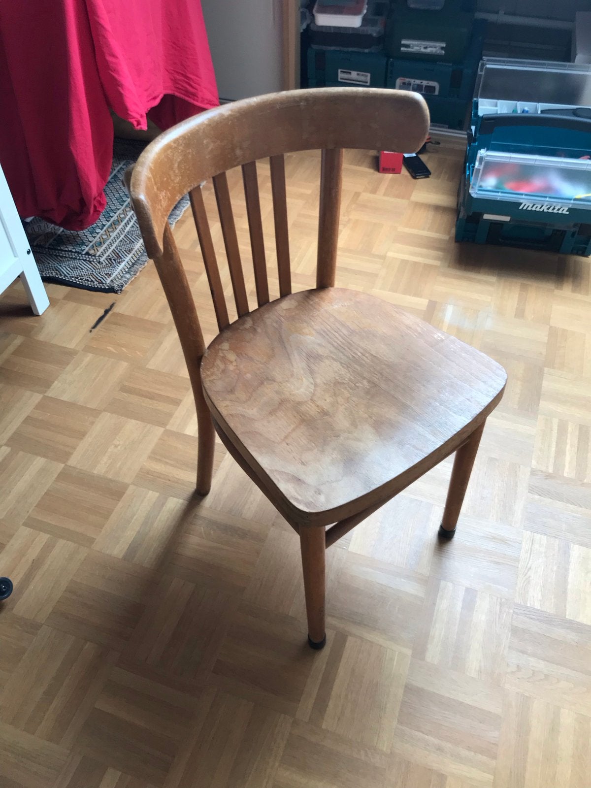 Houten café stoel, Ophalen, Gebruikt, Bruin, Eén