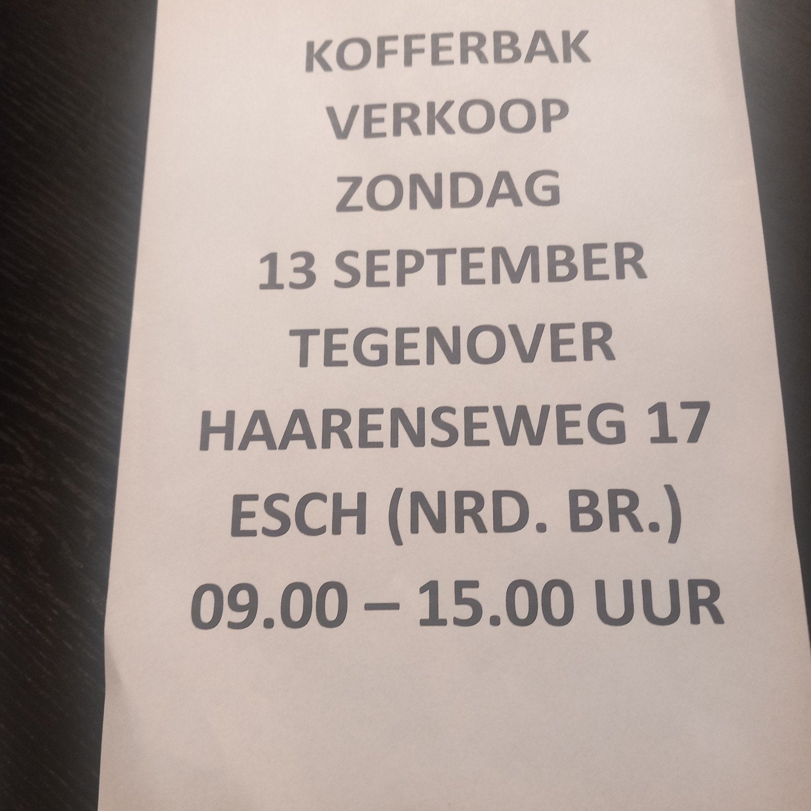 Kofferbakverkoop in Esch van 9 tot 3 uur, Diversen, Ophalen, Zo goed als nieuw