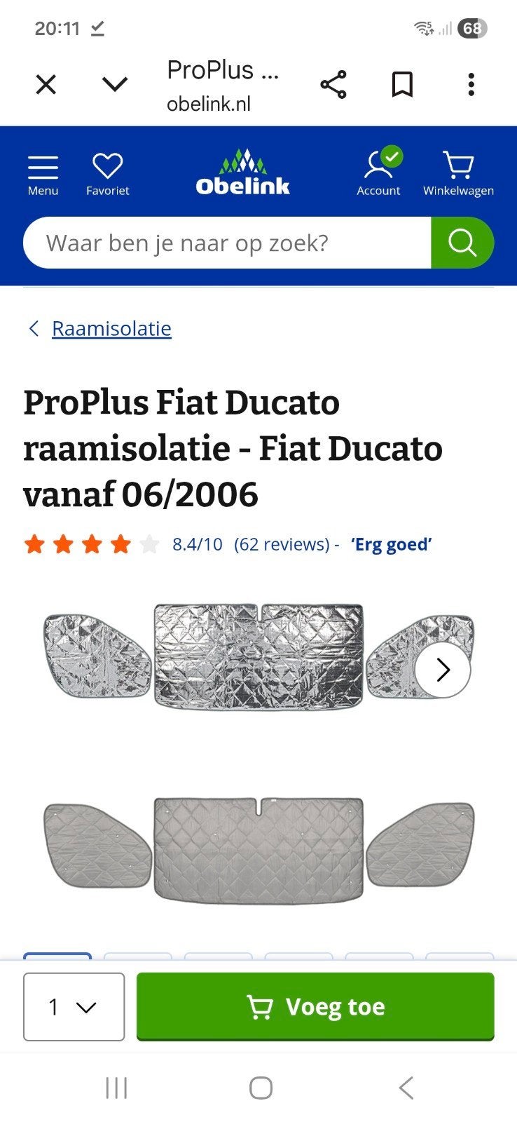 Te koop zonnescherm met zuignappen, Ophalen, Zo goed als nieuw