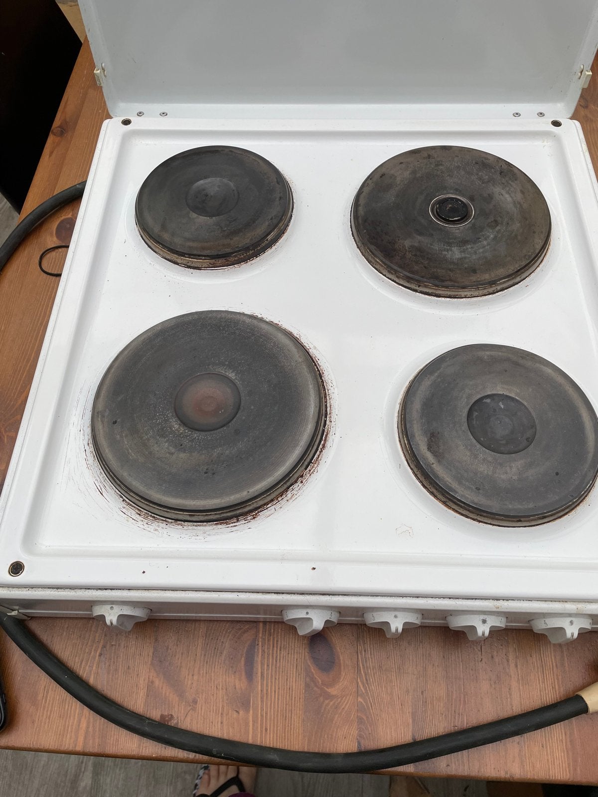 Elektrisch gasstel met 4 kookzones, Ophalen, Gebruikt, 4 kookzones, Vrijstaand