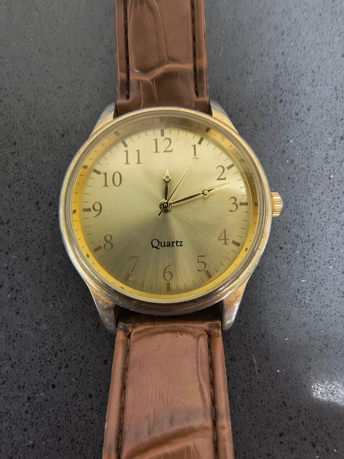 Editions Atlas Quartz Horloge met Bruine kunstof  Band, Overige merken, Overige materialen, Gebruikt, Polshorloge