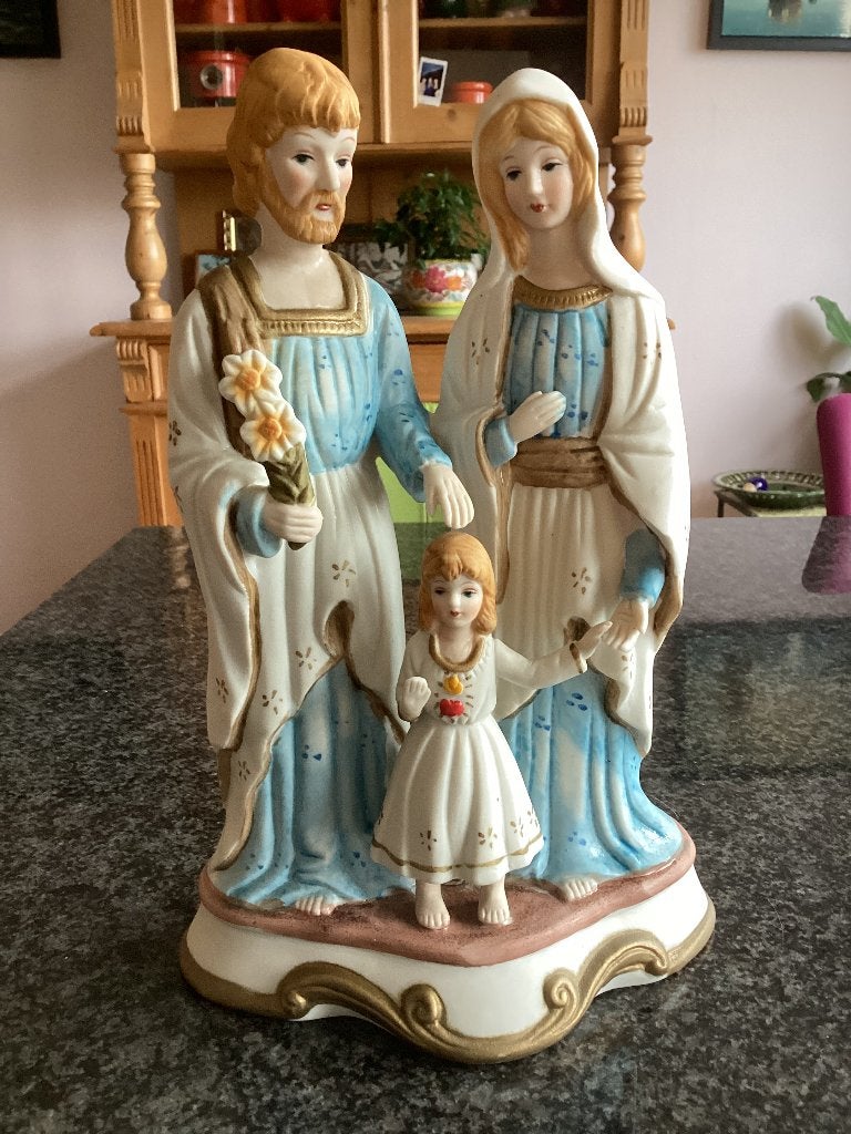 Heilige familie, beeld, porselein, vintage, Ophalen, Steen of Keramiek, Beeld, Overige onderwerpen