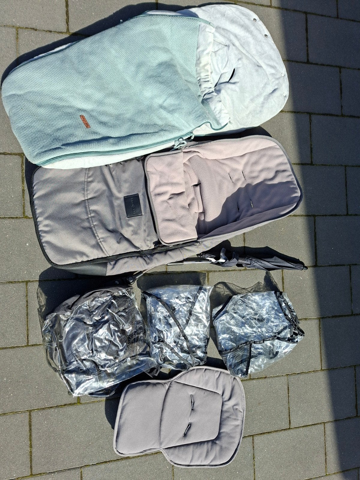3-in-1 kinderwagen Mutsy Transit grijs incl accessoires, Ophalen, Gebruikt, Mutsy, Verstelbare duwstang