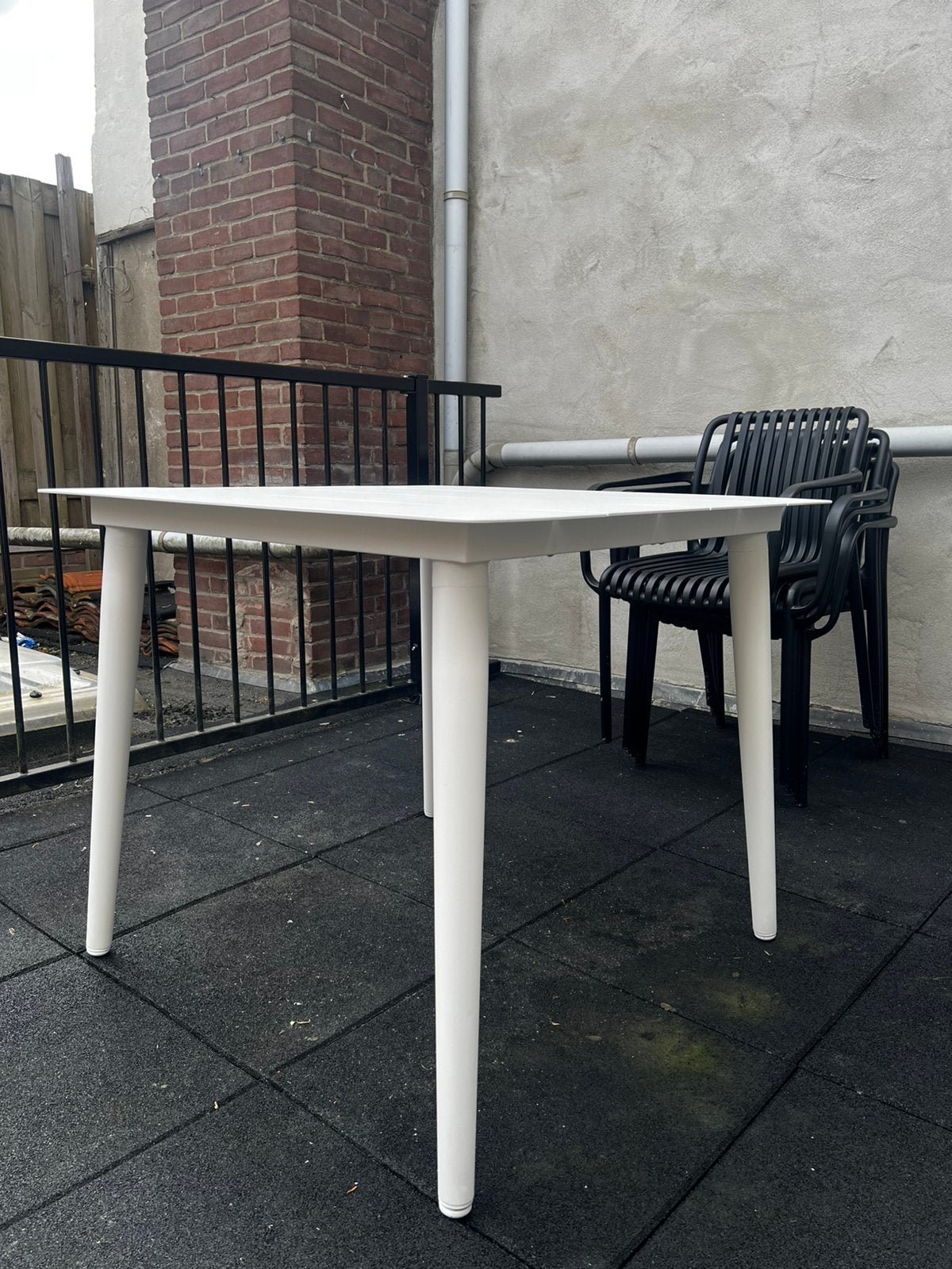 Witte eettafel buiten Kees Smit, Tuin en Terras, Tuintafels, Ophalen, Aluminium, Zo goed als nieuw, Rechthoekig