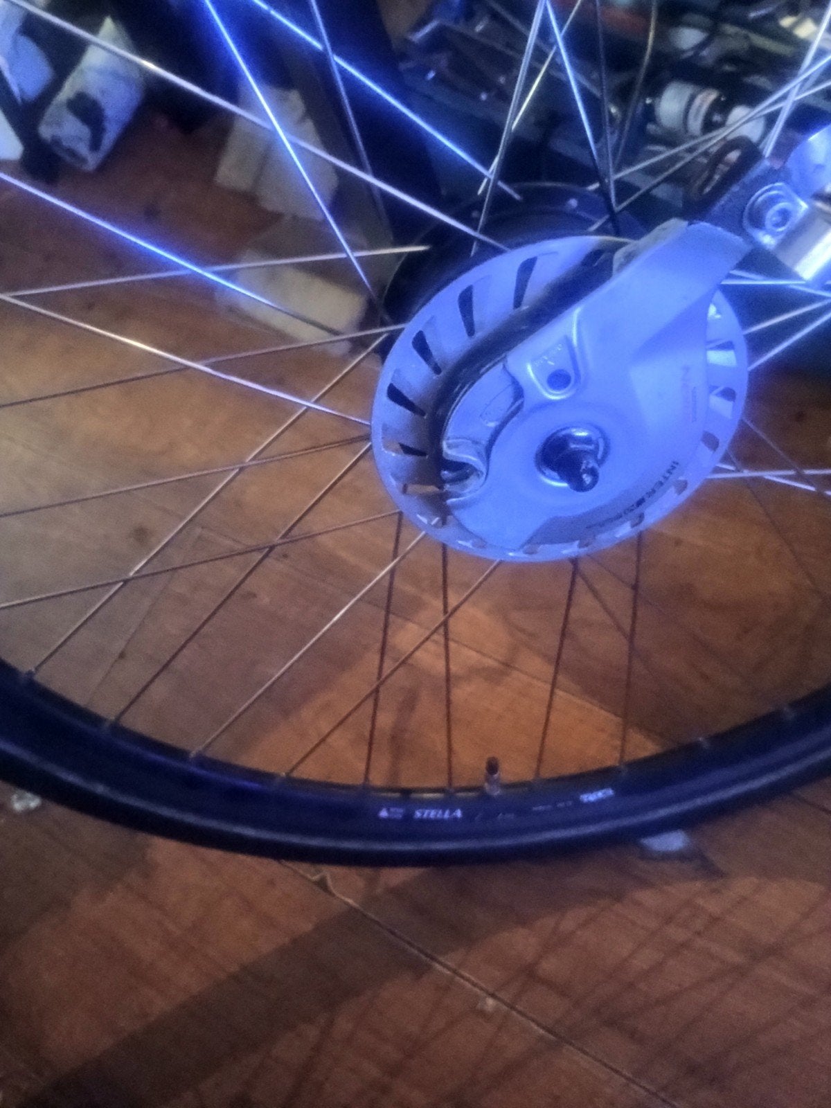 Stella E-bike voorwiel met Motor en Kabel, Gebruikt, Stella, Ophalen of Verzenden, Aluminium