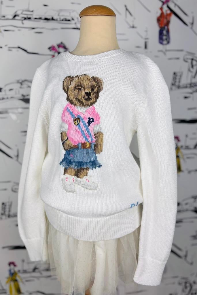 Ralph Lauren meisjes trui met beer maat 140 (260 euro), Meisje, Trui of Vest, Ophalen of Verzenden, Zo goed als nieuw
