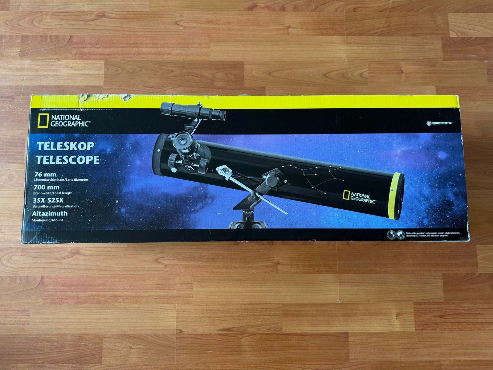 National Geographic Telescoop 76/700 met statief, Audio, Tv en Foto, Optische apparatuur | Telescopen, 80 tot 200 mm, Met statief