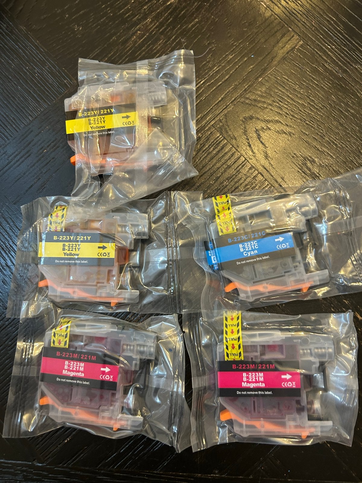 Inktcartridges Brother B-223M/221M, B-223Y/221Y, B-223C/221C, Ophalen, Nieuw, Cartridge