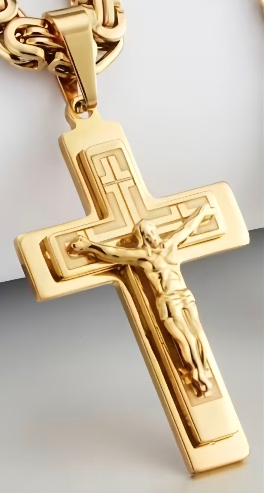 Kruis kettinghanger met Jezus Beeld - 6,5x3,5cm, Ophalen of Verzenden, Nieuw, Goud