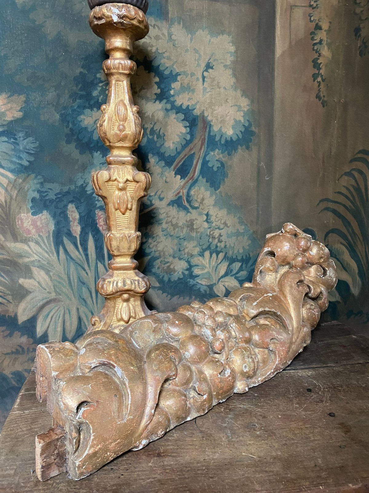 Groot 18e eeuws verguld hout ornament, Ophalen of Verzenden