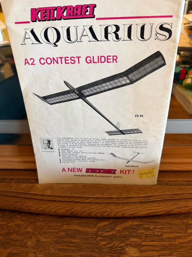 Vintage KeilKraft Aquarius A2 Contest Glider Modelbouw Kit, Hobby en Vrije tijd, Modelbouw | Radiografisch | Vliegtuigen, Ophalen of Verzenden