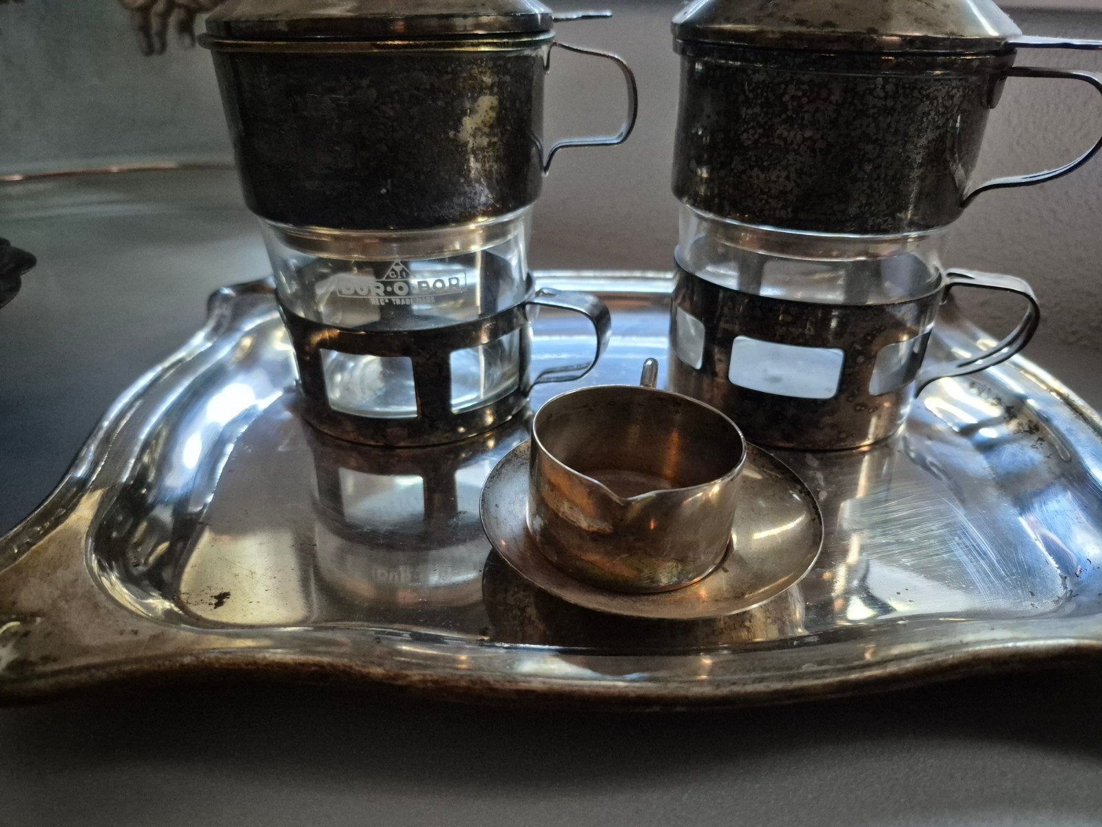 vintage dur o bor koffie set, Ophalen, Zilver