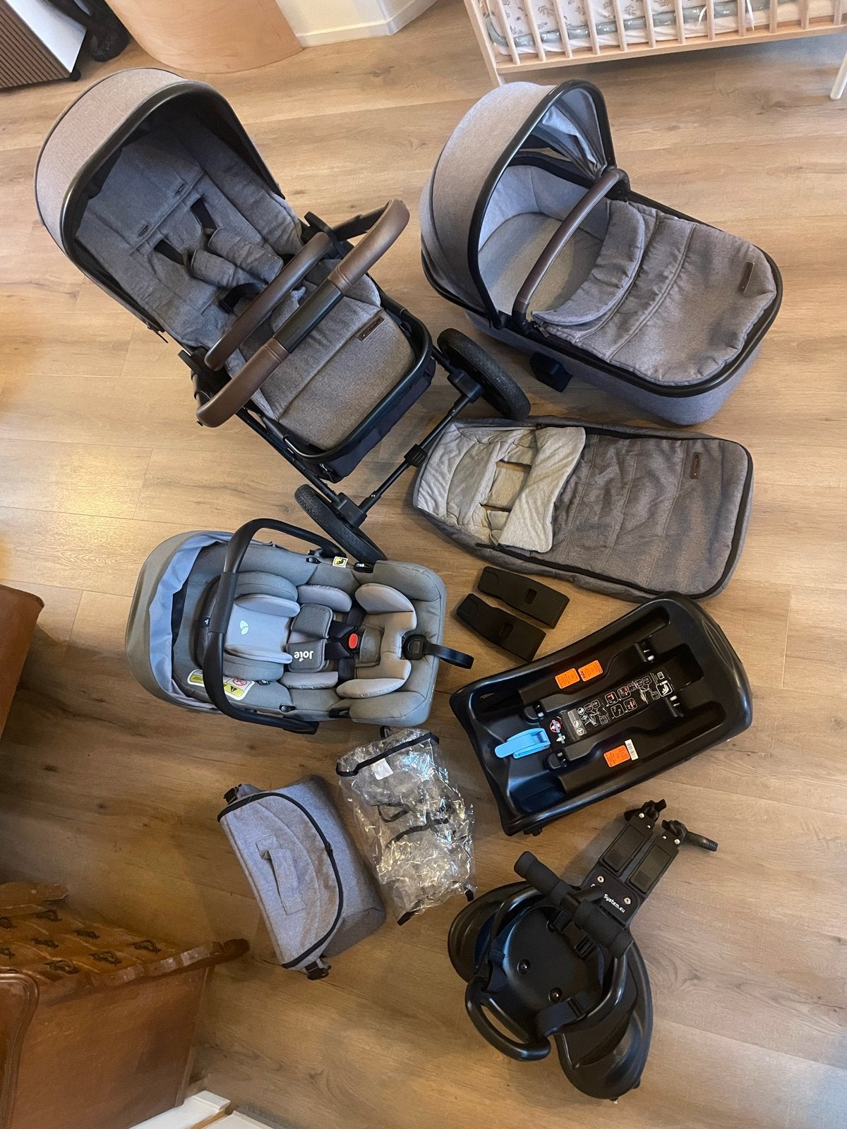 Qute Q-rider kinderwagen met Joie i-Gemm autostoel, Gebruikt, Combiwagen, Met autostoeltje, Ophalen