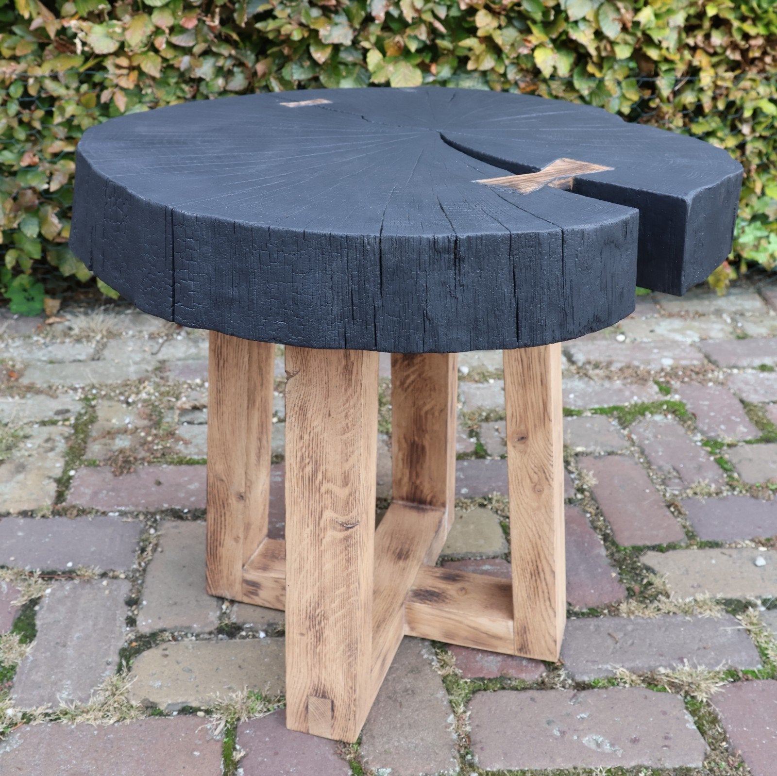 Salontafel met gebrande/charcoal uitstraling, Huis en Inrichting, Ophalen, Minder dan 50 cm, Nieuw, Minder dan 50 cm