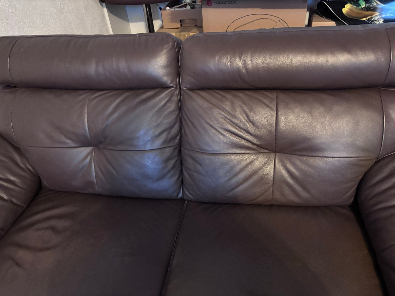 Comfortabele bruine leren tweezitsbank, Huis en Inrichting, Banken | Bankstellen, Ophalen, Gebruikt, 150 tot 200 cm, Tweepersoons
