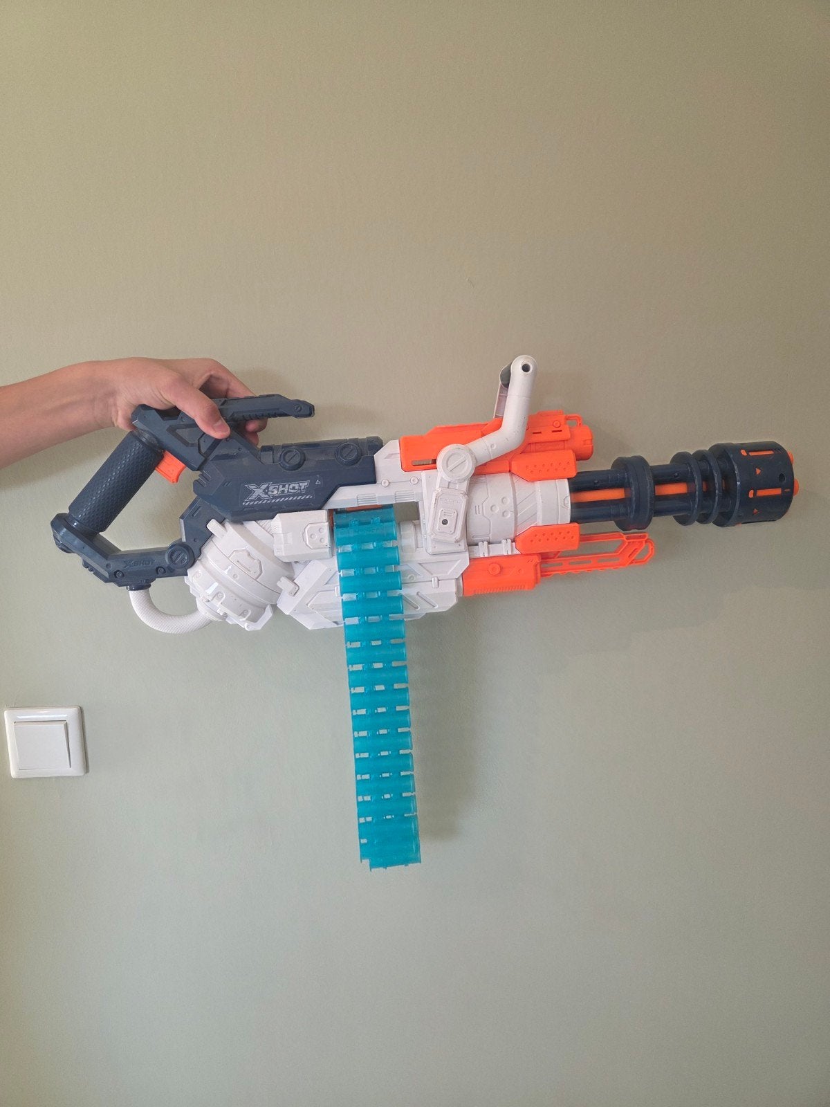 Nerfgun Minigun Xshot, Ophalen of Verzenden, Gebruikt