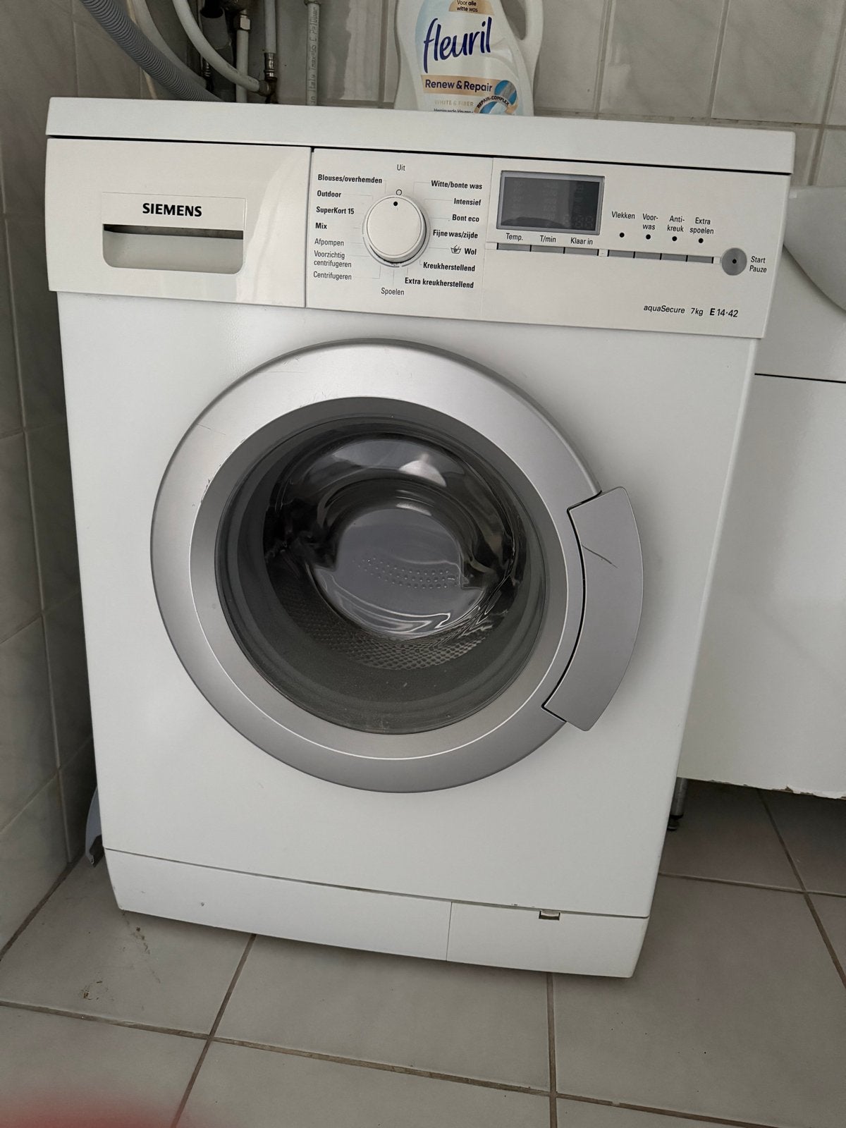 Moet vandaag weg! Siemens aquaSecure 7kg E14-42 Wasmachine, Witgoed en Apparatuur, Wasmachines, Ophalen, Gebruikt, Voorlader, Kort programma