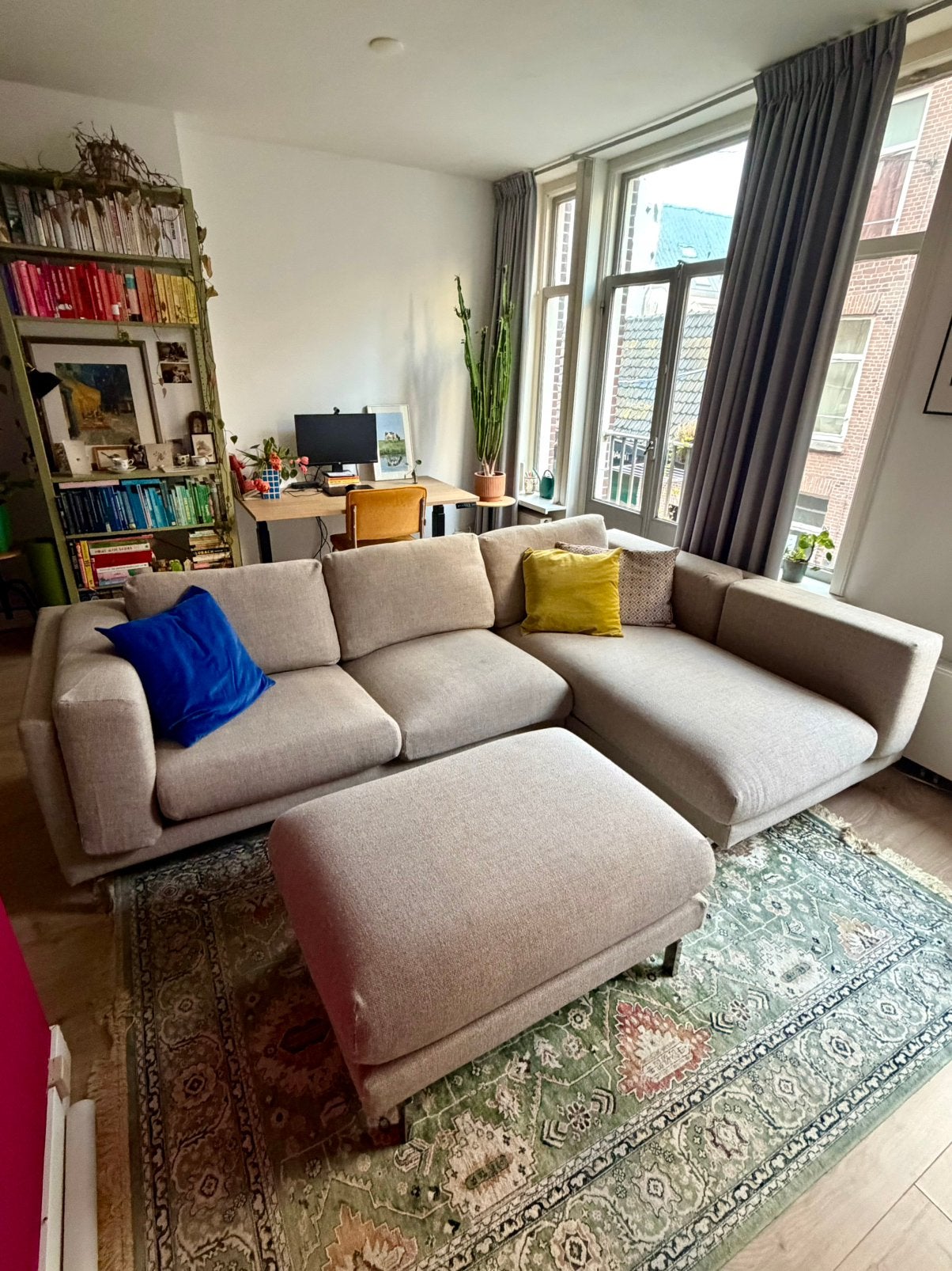 Beige Ikea NOCKEBY hoekbank, Ophalen, Zo goed als nieuw, Stof