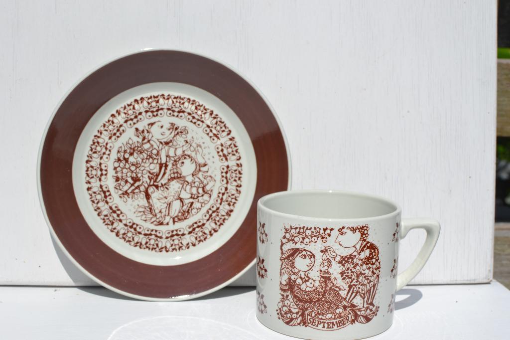 Bjorn Wiinblad Nymolle Denemarken 5 kop en schotels design, N, N, Ophalen of Verzenden, Overige stijlen